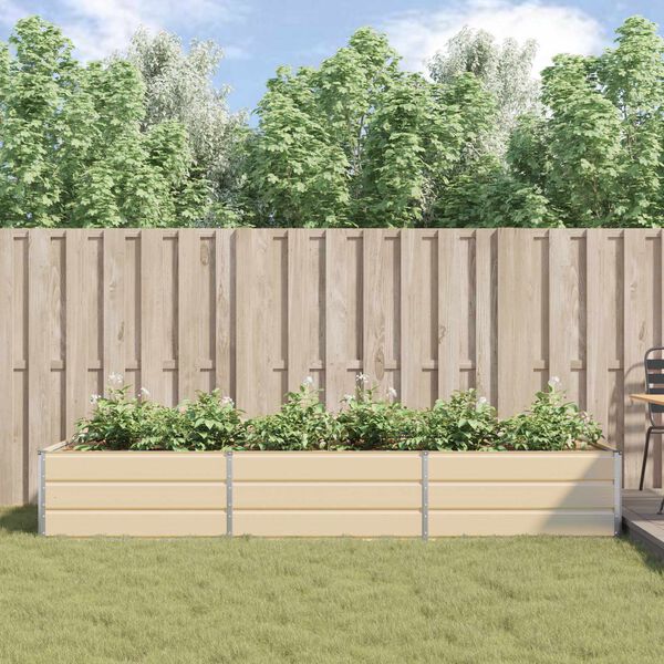 vidaXL Plantenbak Ivoor 195 x 100 x 45 cm Gegalvaniseerd staal