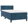 vidaXL Boxspring met matras fluweel donkerblauw 80x200 cm