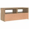 vidaXL Tv-meubel met LED 90x35x40 cm bewerkt hout artisanaal eiken