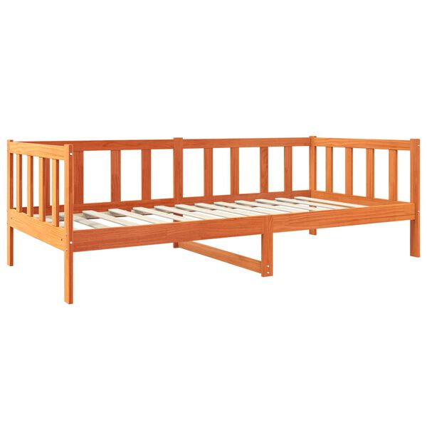vidaXL Bedframe met hoofdeinde Wasbruin 90 x 190 cm Massief grenenhout