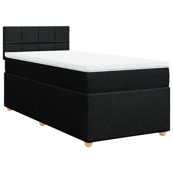 vidaXL Boxspring met matras stof zwart Single (alleen AU)