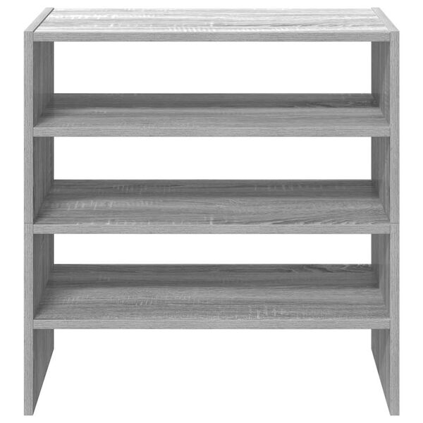 vidaXL Schoenenrekken 2 st stapelbaar 60x30x30,5 cm grijs sonoma eiken