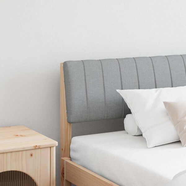 vidaXL Gestoffeerd hoofdbord Lichtgrijs 200 cm Massief grenenhout