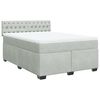 vidaXL Boxspring met matras fluweel lichtgrijs 140x200 cm