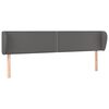 vidaXL Hoofdbord met randen 203x23x78/88 cm kunstleer grijs