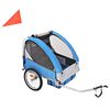 vidaXL Fietstrailer 30 kg grijs en blauw