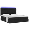 vidaXL Opbergbed met LED met matras Zwart 180 x 200 cm Polyester