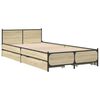 vidaXL Bedframe met lades bewerkt hout sonoma eikenkleurig 90x190 cm