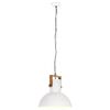 vidaXL Hanglamp industrieel rond 25 W E27 52 cm mangohout wit