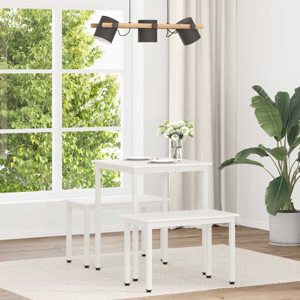 vidaXL Eettafel Wit 60 x 60 x 75 cm Massief grenenhout