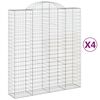 vidaXL Schanskorven 4 st gewelfd 200x50x220/240 cm ijzer