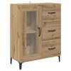 vidaXL Hoge kast Artisan Eiken 69,5 x 34 x 180 cm Bewerkt hout
