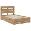 vidaXL Bedframe met lade Artisan Eiken 120 x 190 cm Bewerkt hout
