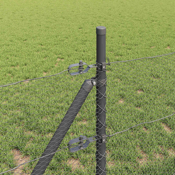 vidaXL Afrasteringspaal Grijs 25 x 0,5 m (13 mm gaas) Staal