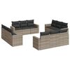 vidaXL 12-delige Loungeset met kussens poly rattan lichtgrijs