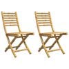 vidaXL Opklapbare stoelen, 2 stuks, 43x54x88 cm, bamboe