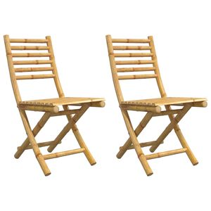 vidaXL Opklapbare stoelen, 2 stuks, 43x54x88 cm, bamboe