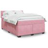 vidaXL Boxspring met matras fluweel roze 140x190 cm