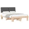vidaXL Bedframe met Gevoerd Hoofdgedeelte Donkergrijs 150 x 200 cm