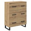 vidaXL Hoge kast met lade 2 pcs Artisan Eiken Bewerkt hout