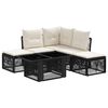 vidaXL Tuinbankenset 6 st Zwart poly rattan