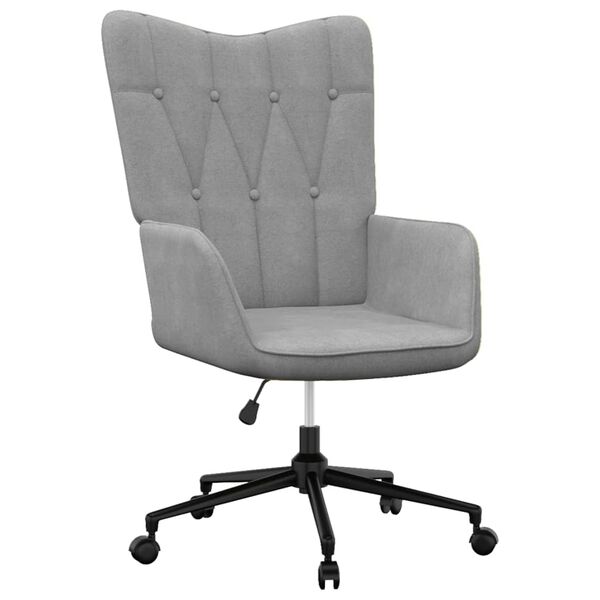 vidaXL Relaxstoel stof lichtgrijs