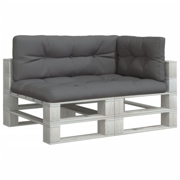 vidaXL Palletkussens 3 st stof antracietkleurig