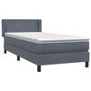 vidaXL Boxspring met matras fluweel donkergrijs 80x220 cm