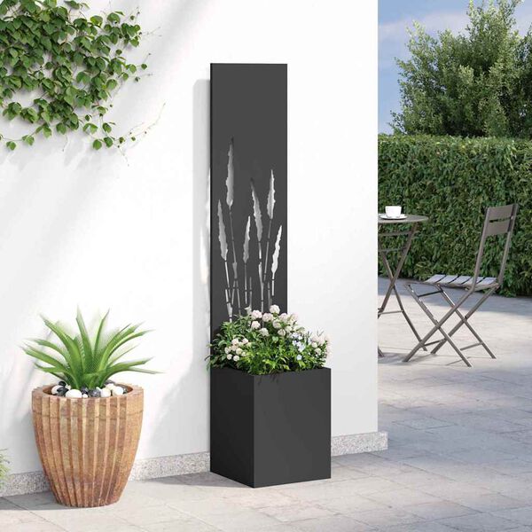 vidaXL Tuin Privacy Screen Zwart 32 x 140 cm Koudgewalst staal