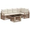 vidaXL Tuinbankenset 6 st Beige en Cr&egrave;me Wit poly rattan