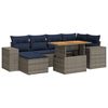 vidaXL 7-delige Loungeset met kussens poly rattan grijs