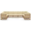 vidaXL 9-delige Loungeset met kussens massief grenenhout honingbruin