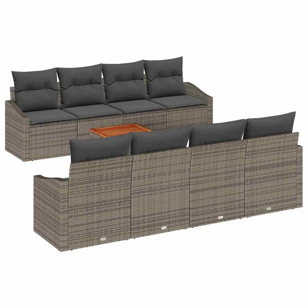 vidaXL Tuin Sofa Set 7 pcs Grijs