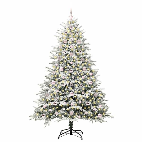 vidaXL Artificial Pre-lit Kerstboom met Ballenset Groen 180 cm