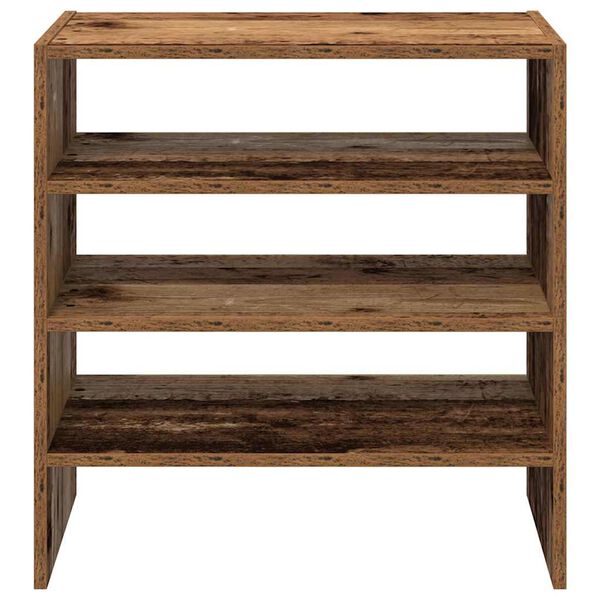 vidaXL Schoenenrekken 2 st stapelbaar 60x30x30,5 cm oud houtkleurig