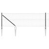 vidaXL Euro-hek met grondpennen 25 x 0,6 m PVC-Coated Staal Grijs Mesh