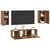 vidaXL Tv-meubelset Wandgemonteerd 4 pcs Oud Hout Bewerkt hout