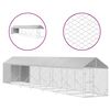 vidaXL Hondenkennel met dak 2x14x2,5 m gegalvaniseerd staal zilver