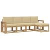 vidaXL Buiten bankenset 5 st Wit en Beige
