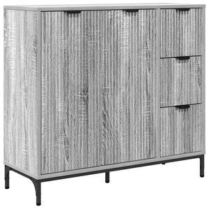 vidaXL Dressoir Grijs Sonoma 89,5 x 33 x 82 cm Bewerkt hout