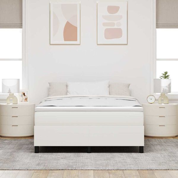 vidaXL Platform bedframe Cr&egrave;me 160 x 200 cm Katoen Stof