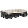 vidaXL Tuinbankenset 10 pcs Zwart en Cream Wit poly rattan
