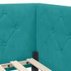vidaXL Hoekbedframe met matras Turquoise 100 x 200 cm Fluweel