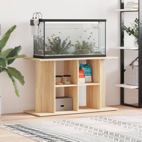 vidaXL Aquariumstandaard Sonoma Eiken 100x40x60 cm Bewerkt Hout