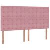 vidaXL Ottoman bed met matrassen en LED's 160x200cm fluweel roze