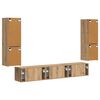 vidaXL Tv-meubelset Wandgemonteerd 4 pcs Artisan Eiken Bewerkt hout