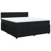 vidaXL Boxspring met matras fluweel zwart 200x200 cm
