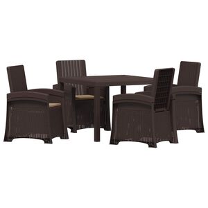 vidaXL Tuin eettafelset 5 st Bruin en Taupe PP