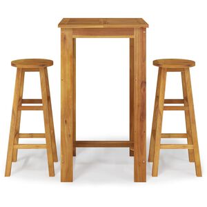 vidaXL 3-delige Tuinbarset massief acaciahout