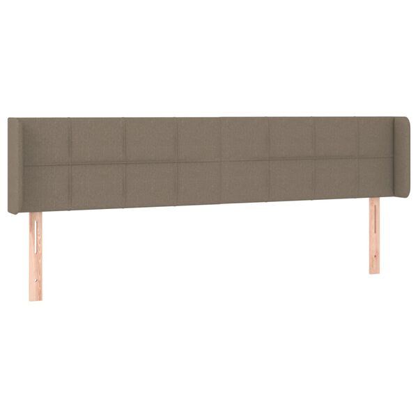 vidaXL Hoofdbord met randen 183x16x78/88 cm stof taupe
